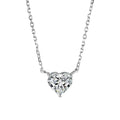Silver-coloured women's necklace with a simple heart-shaped pendant on a chain.