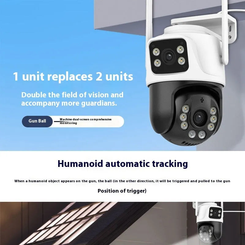 Outdoor wireless security camera monitor with dual screen display for remote home surveillance