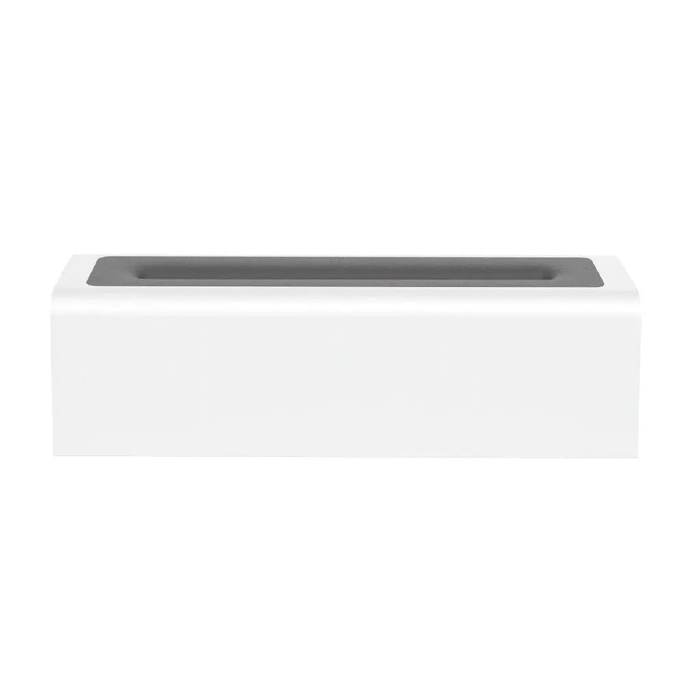 Black square USB aroma diffuser with colourful flame light effect and mist output on a wooden table.