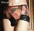 Men's black ice silk mesh mid-waist underwear briefs laid flat.