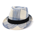 Bell-crown polyester sun hat in black or blue with 58cm circumference and 4.5cm brim