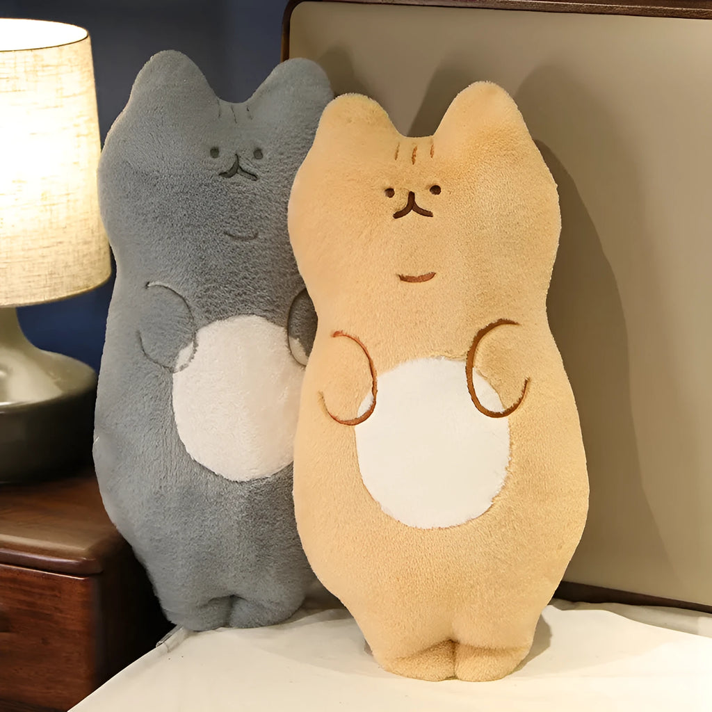 70cm cute cartoon cat pillow plush toy in lying gray colour