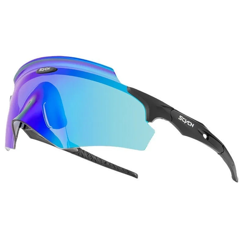 Frameless integrated lens sports glasses with colourful windproof design