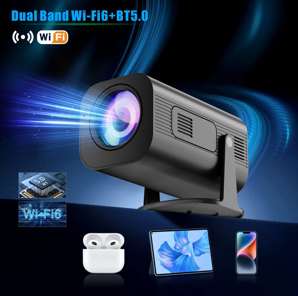 P330 portable mini projector in black or white with remote control and accessories