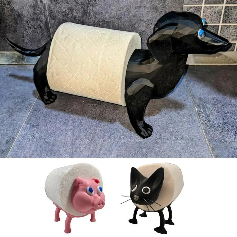 Creative animal dog toilet tissue holder in solid colour, size 8cm by 10.5cm, lightweight paper stand
