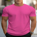 Men's loose fit printed t-shirt in bird eye polyester fabric with custom colour design and round neck