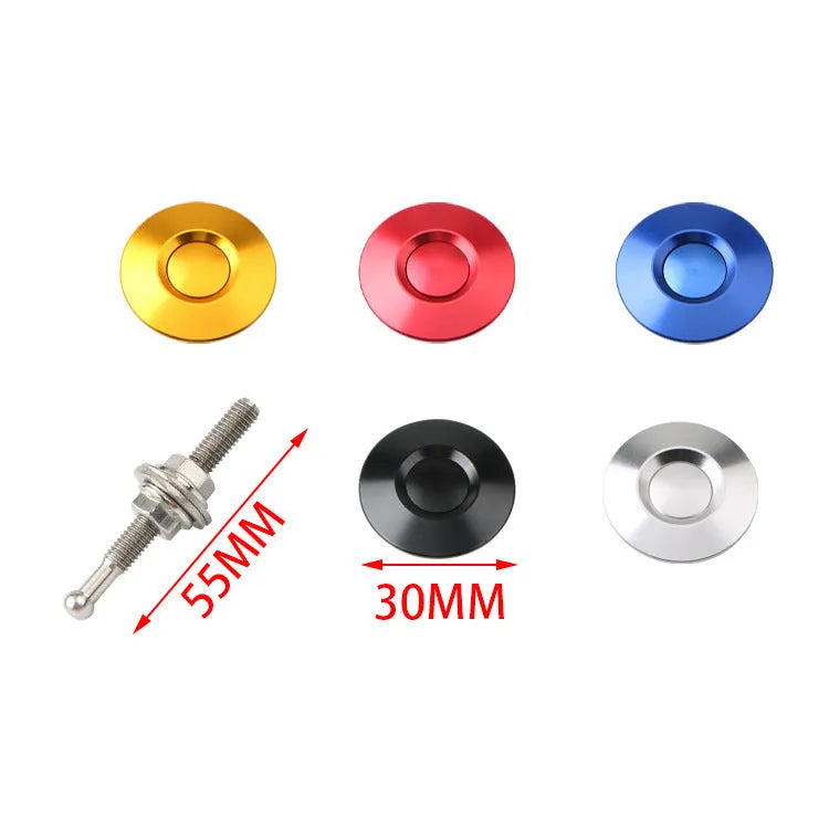30mm aluminium engine cover lock in multiple colours with 55mm screw for vehicle panel fastening