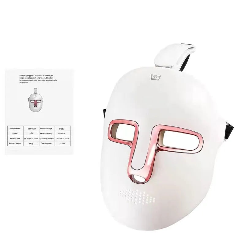 Black and gold IPL LED phototherapy facial mask beauty device with headband and touch screen controls
