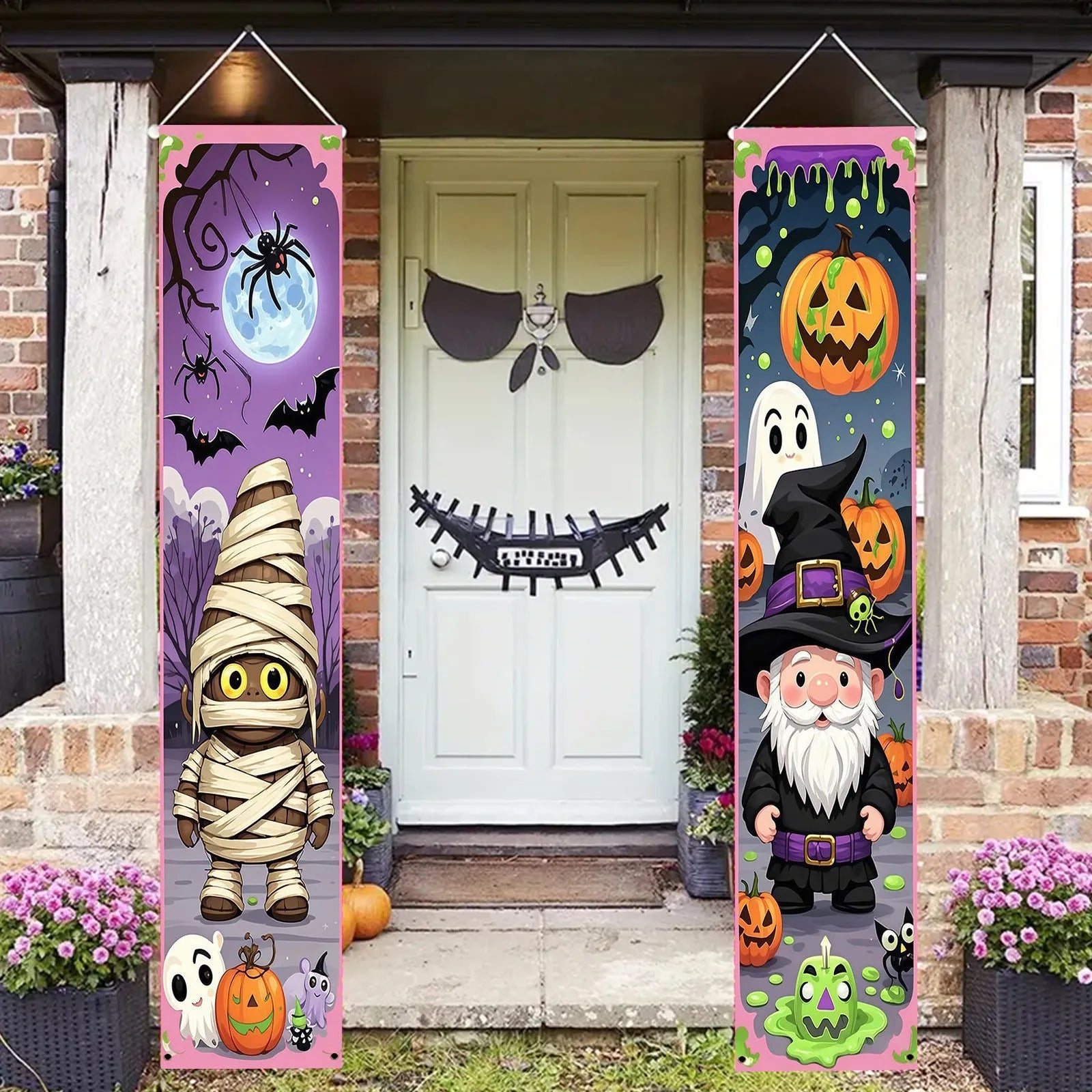 Polyester Halloween couplet hanging flag decorations measuring 30 by 180 centimetres
