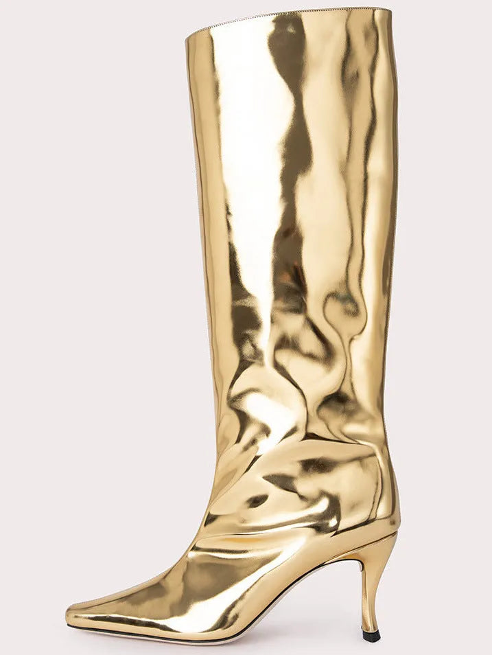 Women's square toe cowboy boots in microfiber, shown in a choice of colours including black, brown, and snake print.