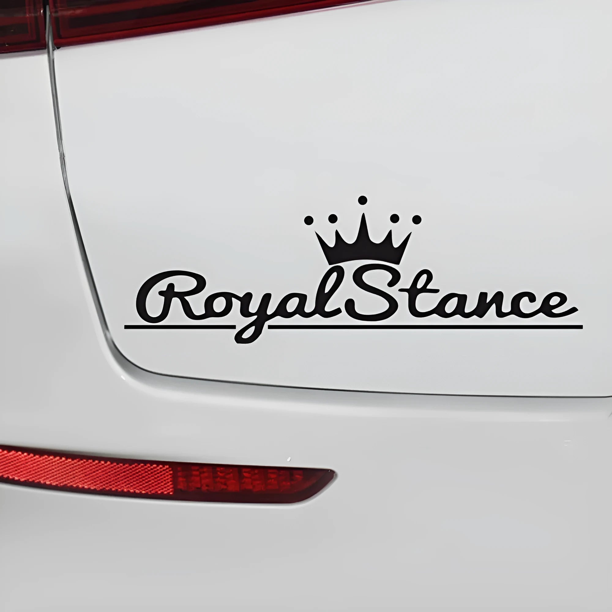 Reflective colourful crown car sticker measuring 30cm by 12cm on vehicle window