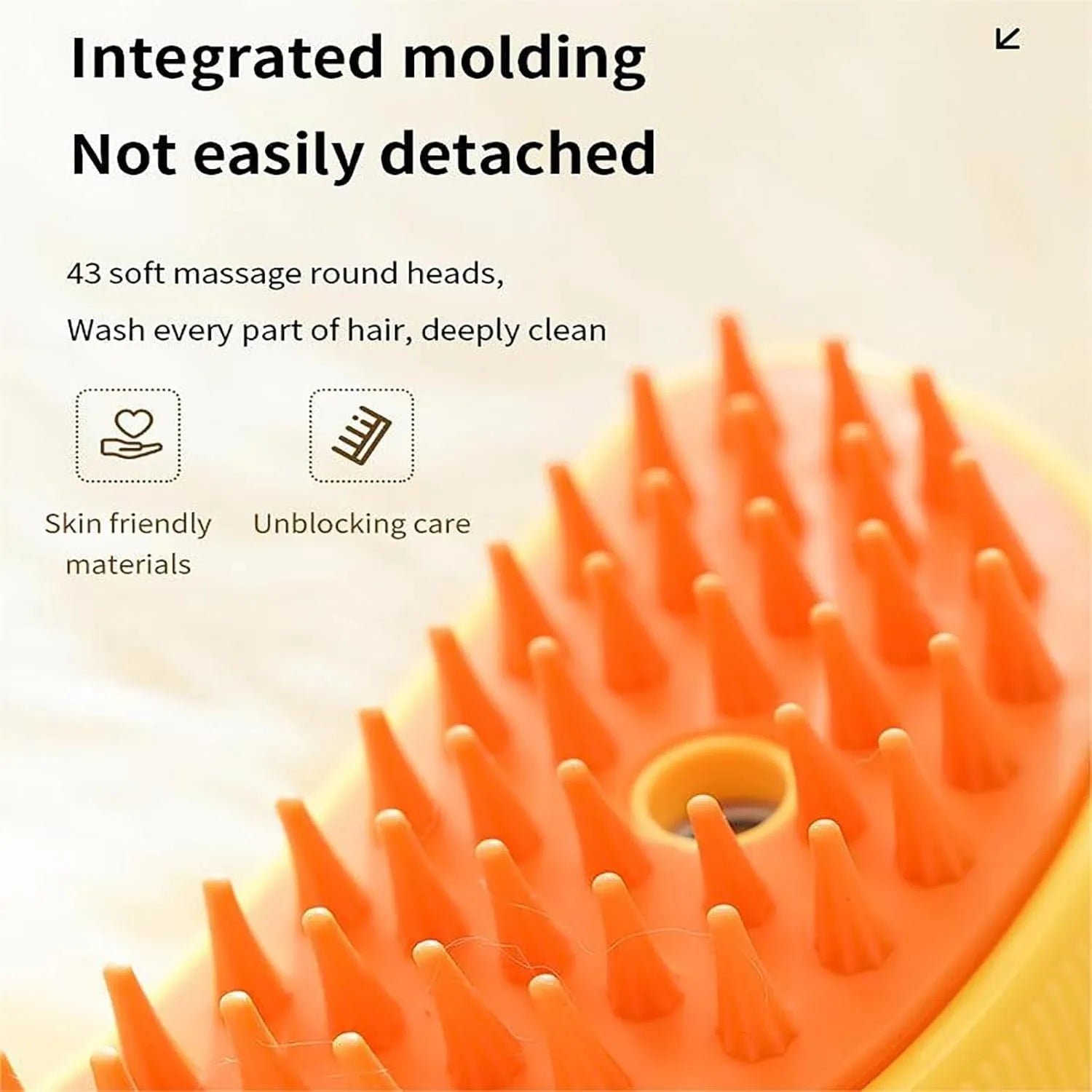 Green and yellow rechargeable 3-in-1 cat steam brush with silicone teeth and massage function.