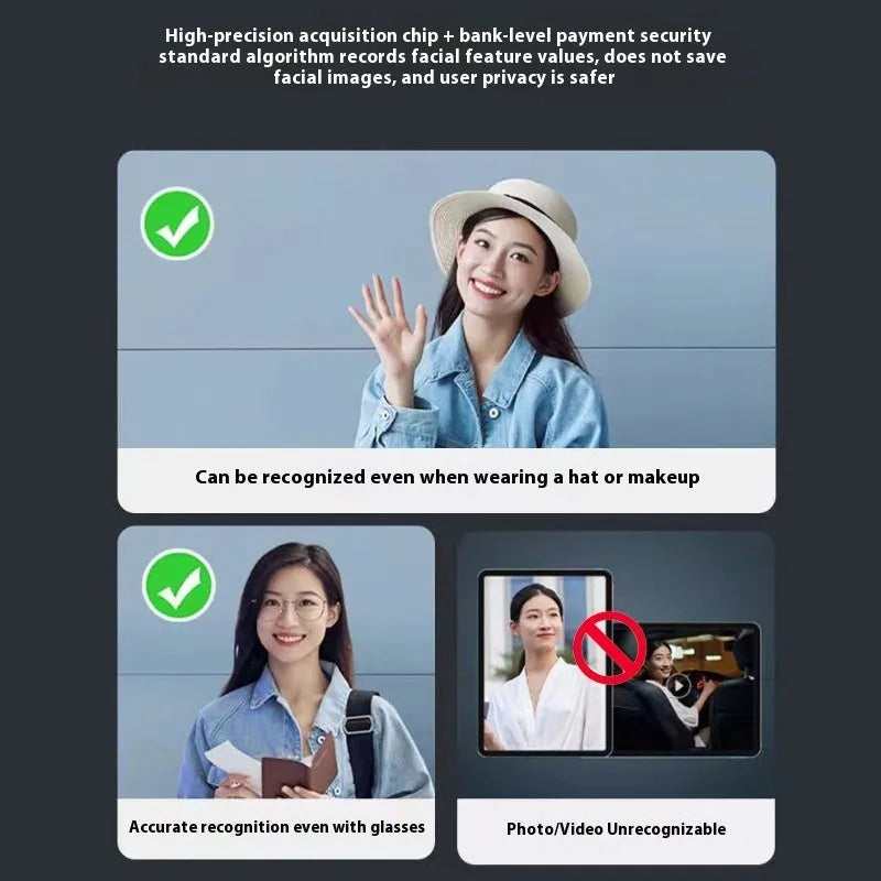 Face recognition fingerprint password smart door lock with aluminium alloy body and USB-C charging port