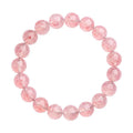 Strawberry quartz crystal bracelet with 10-10.8mm natural white water gemstone beads