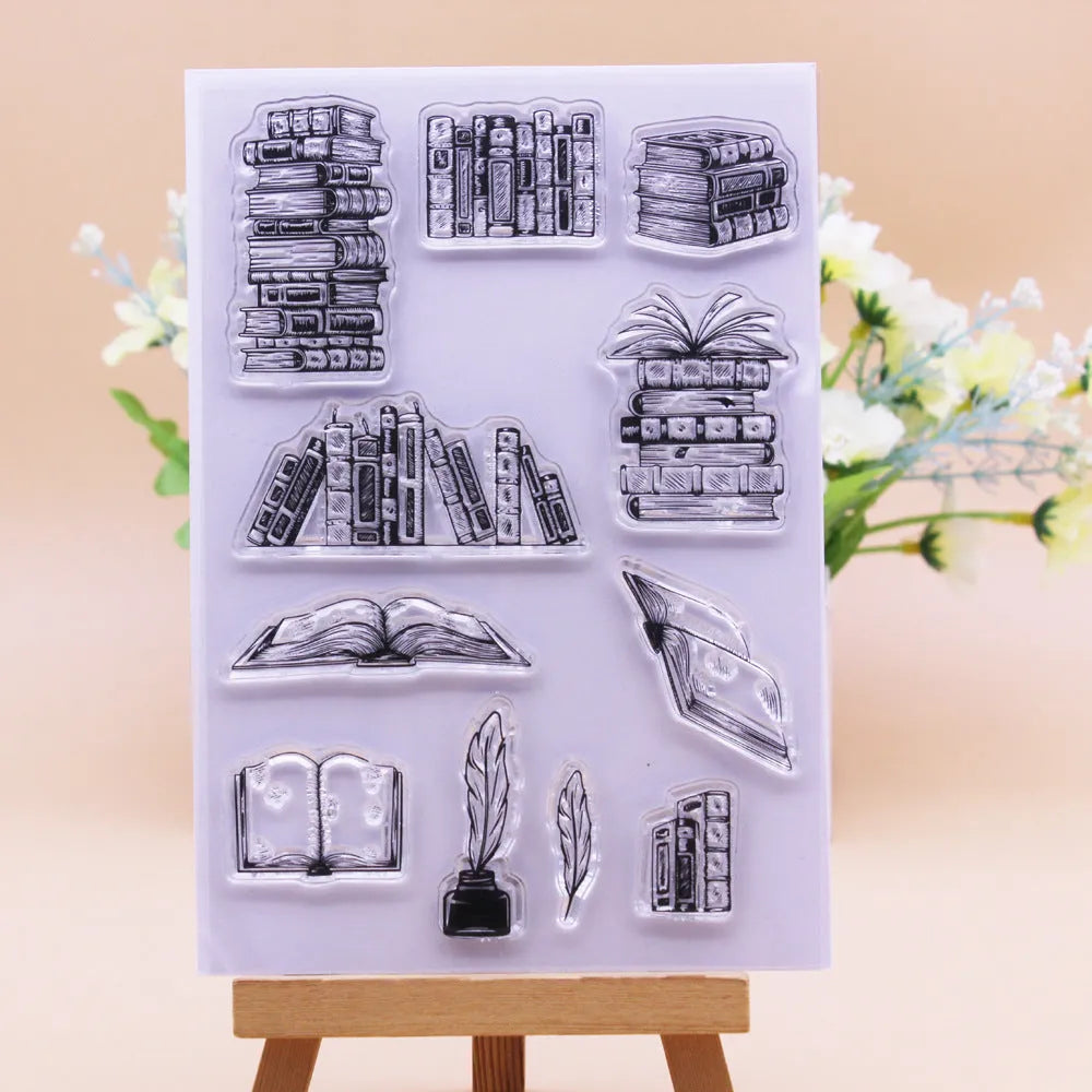 White transparent silicone stamp with seal pattern measuring 11x16cm