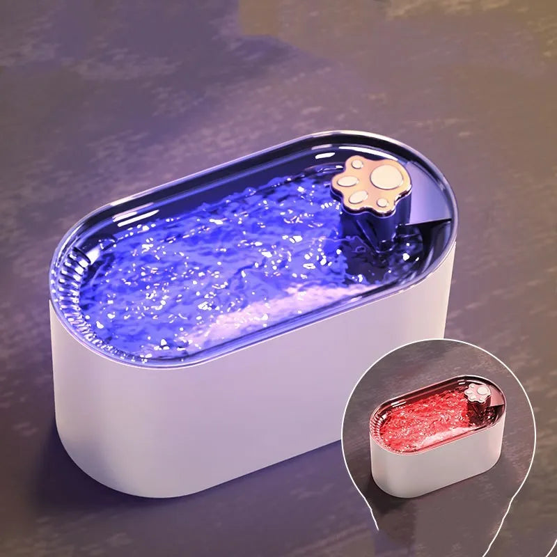Berlin blue 3L pet water fountain with LED indicator and triple filtration system