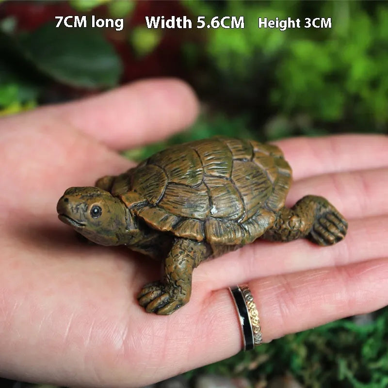 Realistic resin turtle garden ornament for micro landscape arrangements