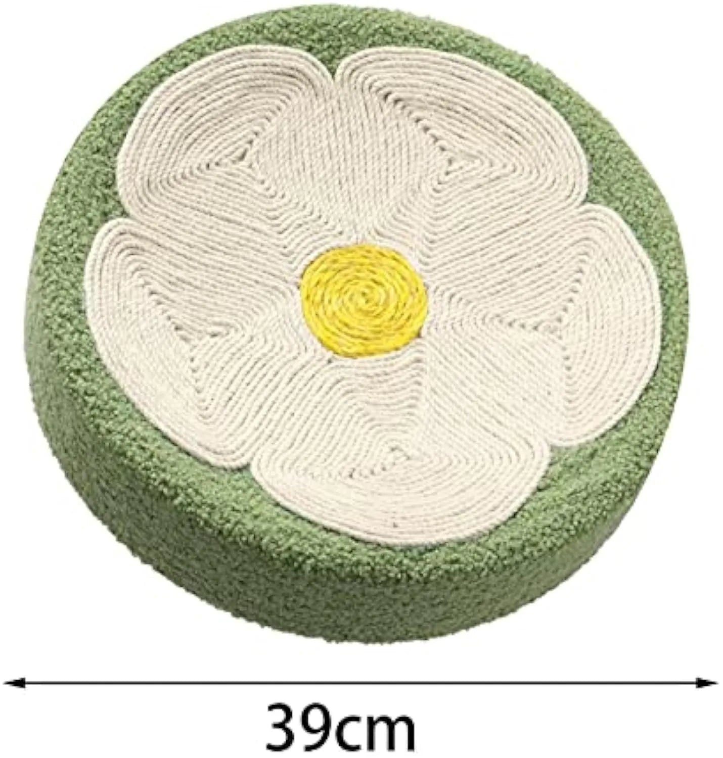 Green round sisal cat scratcher bowl lounge bed for scratching and sleeping