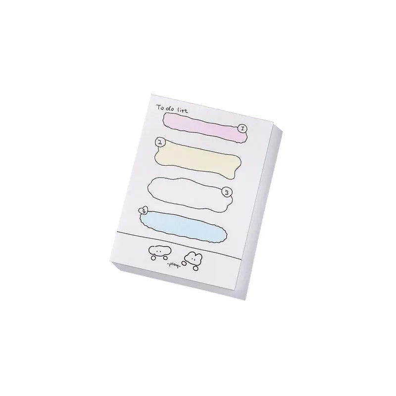 Cartoon design sticky notes in six styles with three different rectangular sizes