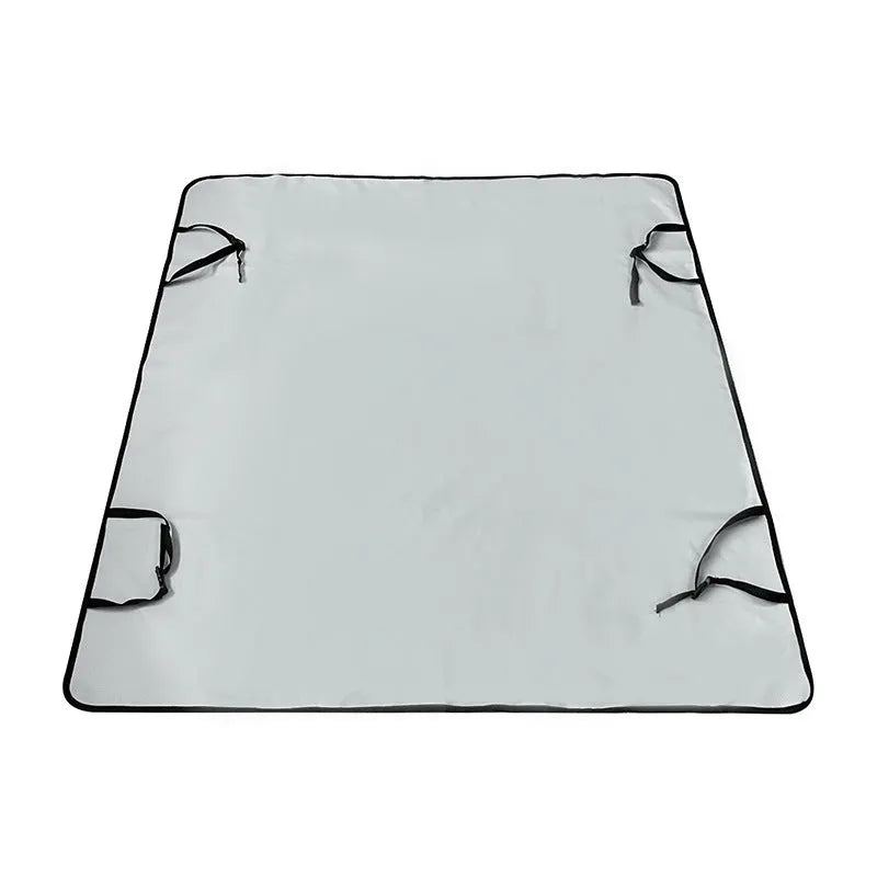 Water-resistant cloth car pet mat for rear seats with dog paw print design.