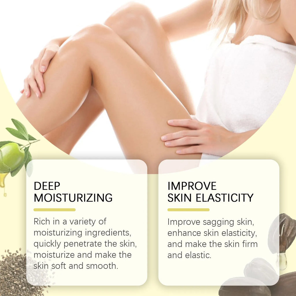 Nourishing and firming body care kit with skin massage oil and moisturising cream set