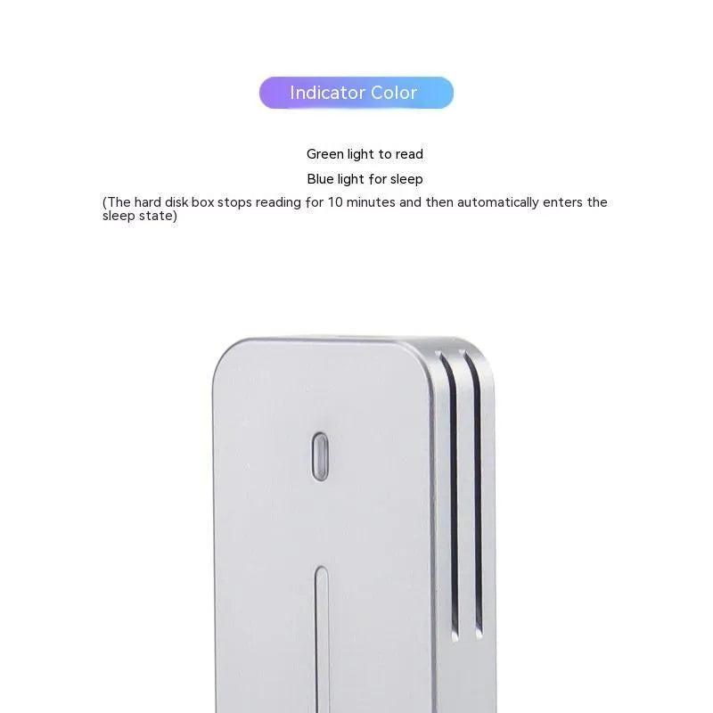 Aluminium alloy external SSD enclosure with USB-C port, compact rectangular design