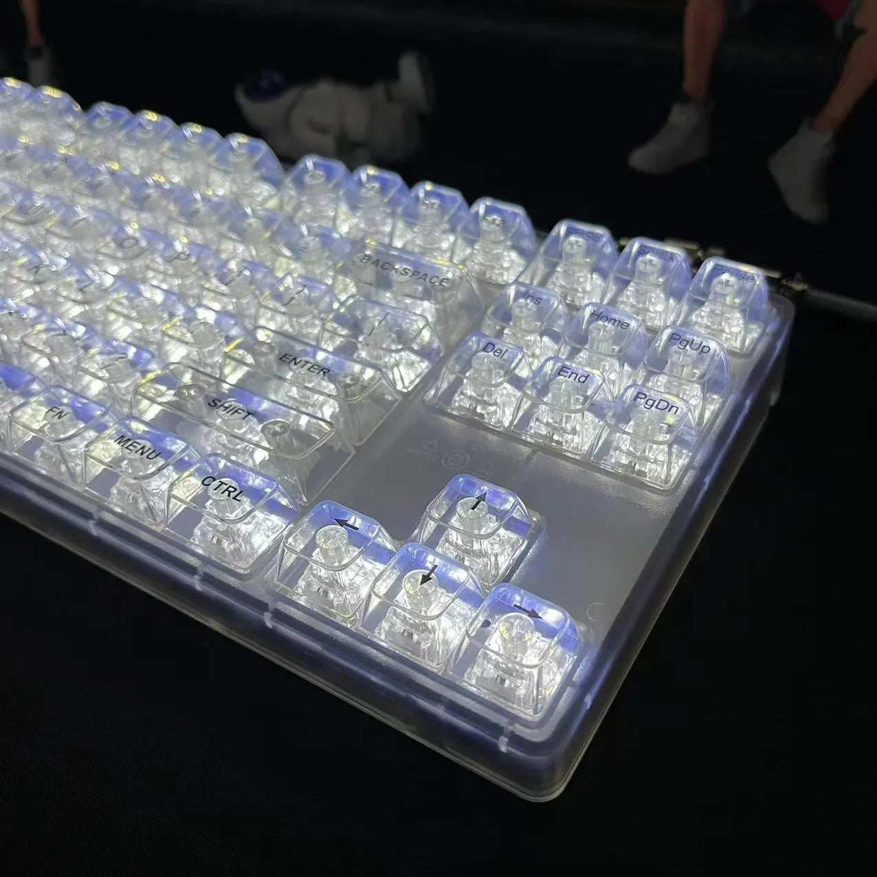 132 transparent plastic key caps for mechanical keyboard replacement and customisation