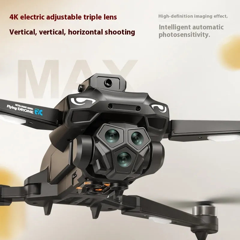 Brushless UAV folding four-axis drone with screen remote control, plastic body, under 30cm size
