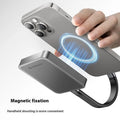 Grey magnetic mobile solid-state drive with suction ring attachment and ultra-thin design
