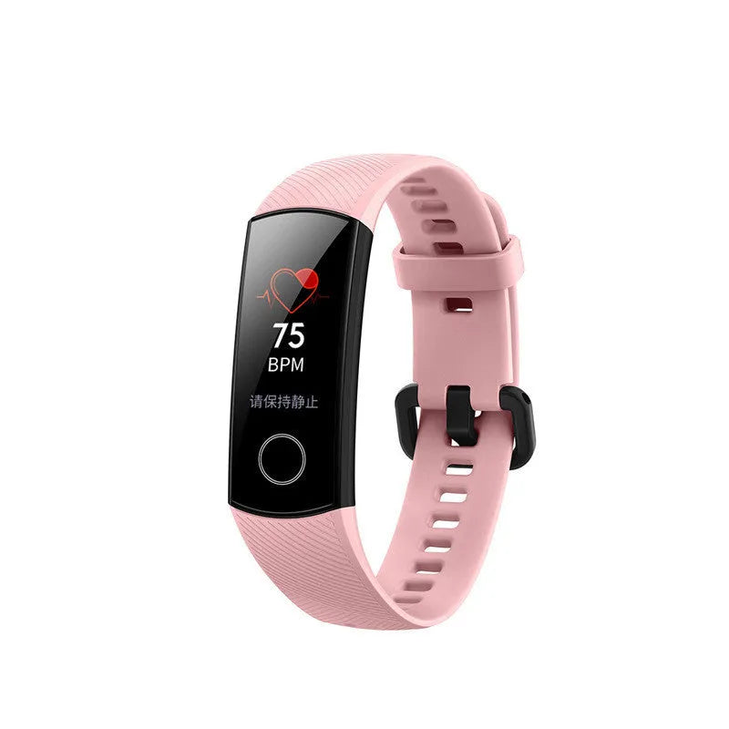 Black silicone wrist bracelet with heart rate and sleep tracking 50m waterproof