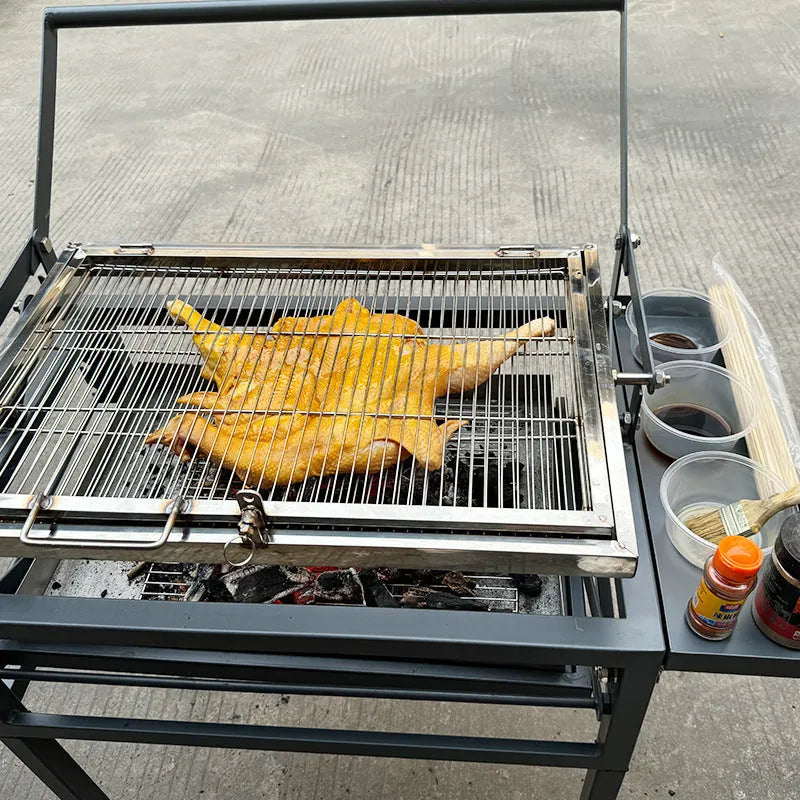 Large foldable charcoal BBQ stove for courtyard and villa outdoor cooking