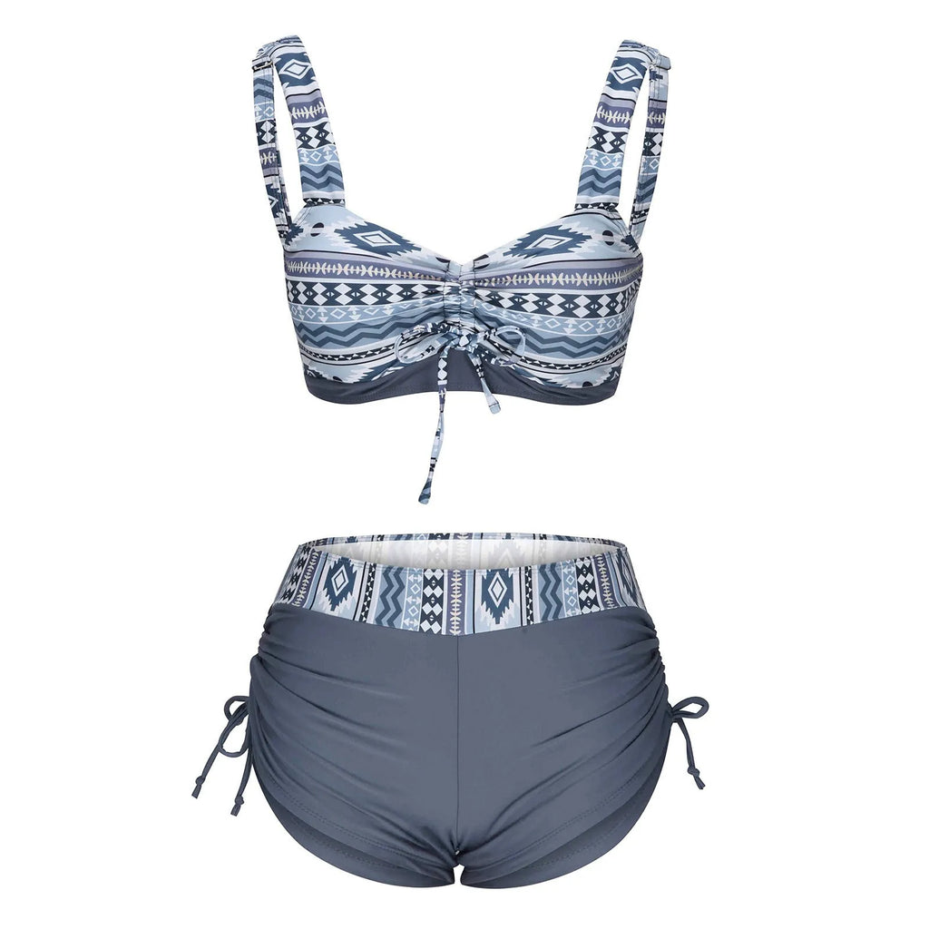 Women's bikini split swimsuit without steel belt chest pads in picture colour