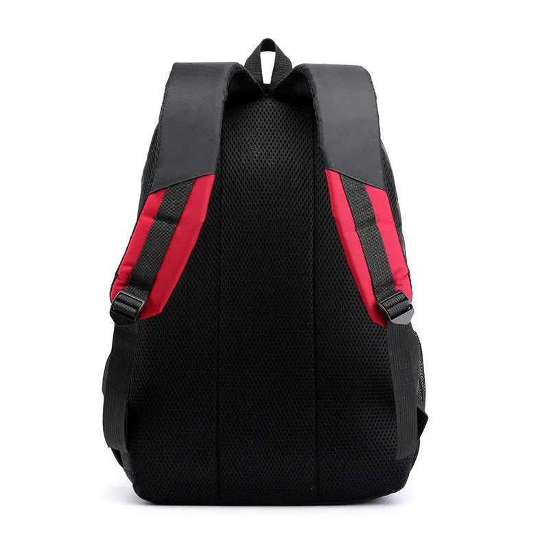 Waterproof school backpack with airpillow straps in black red blue grey colour options