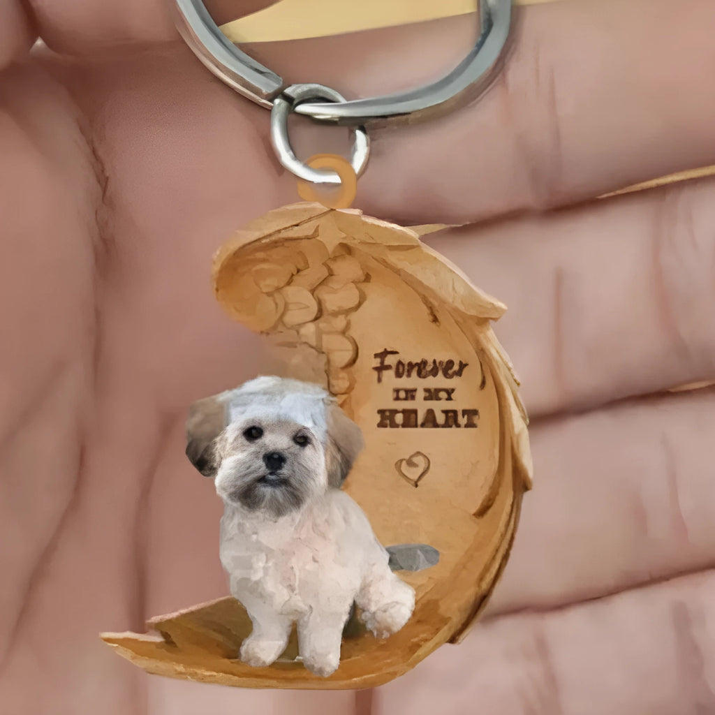 Square acrylic dog car hanging ornament with colourful picture style design