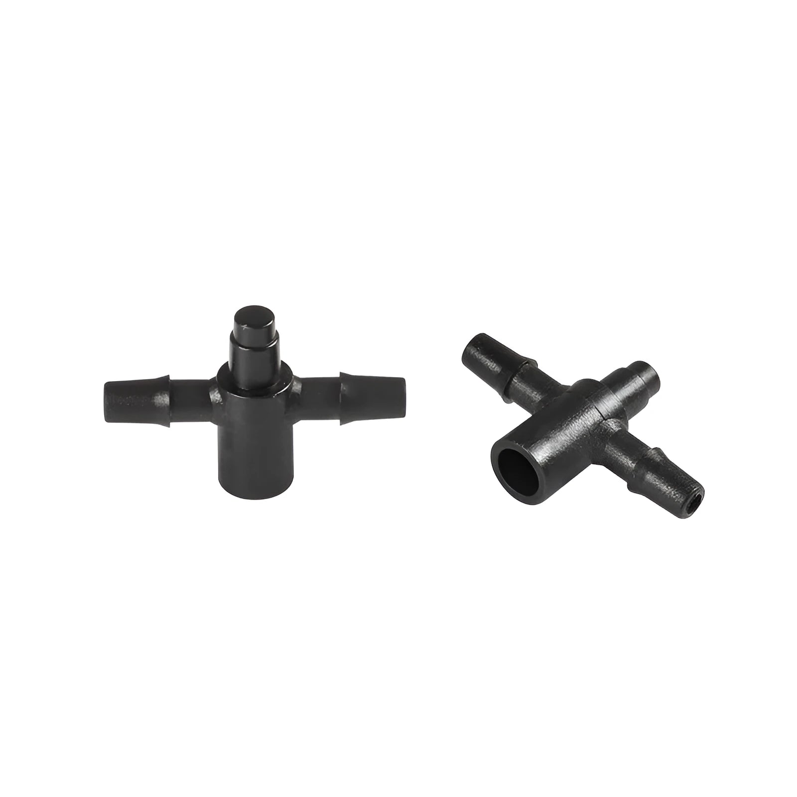 Tee water distributor connector for micro spray irrigation systems with PE construction