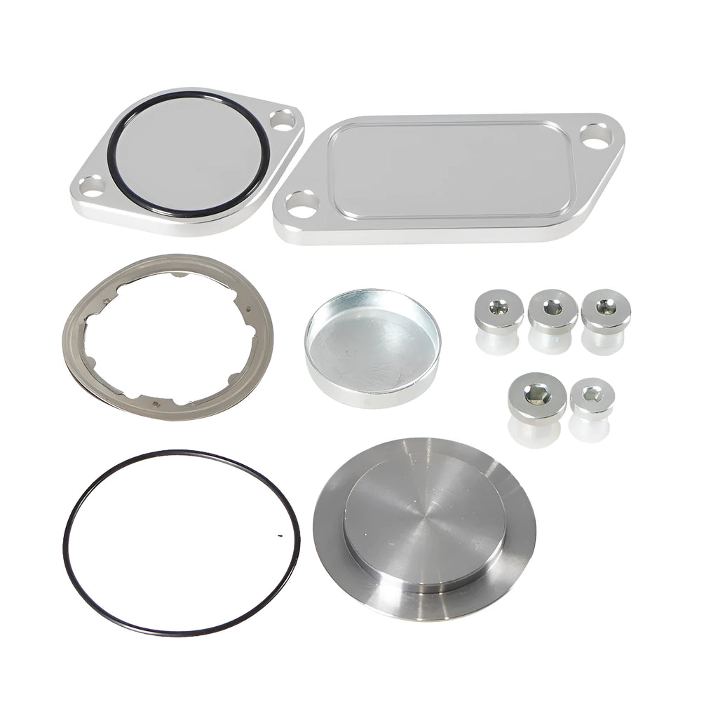 Silver aluminium alloy automotive valve cover for exhaust gas recirculation plug systems
