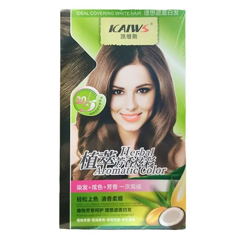 Plant Aromatic Mild Hair Colour Cream kit with 120ml developer and 120ml colour cream tubes in chestnut brown