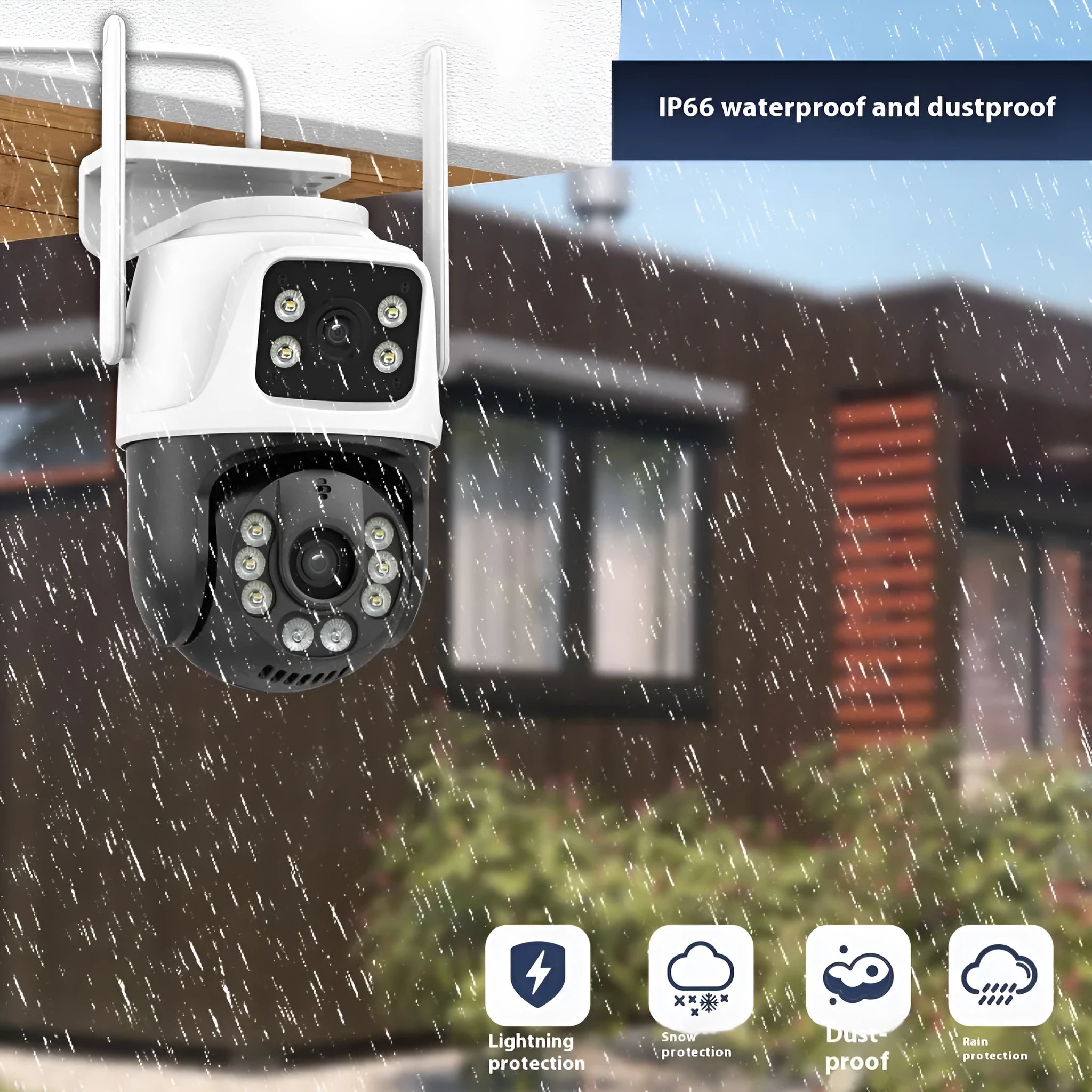 Outdoor wireless security camera monitor with dual screen display for remote home surveillance