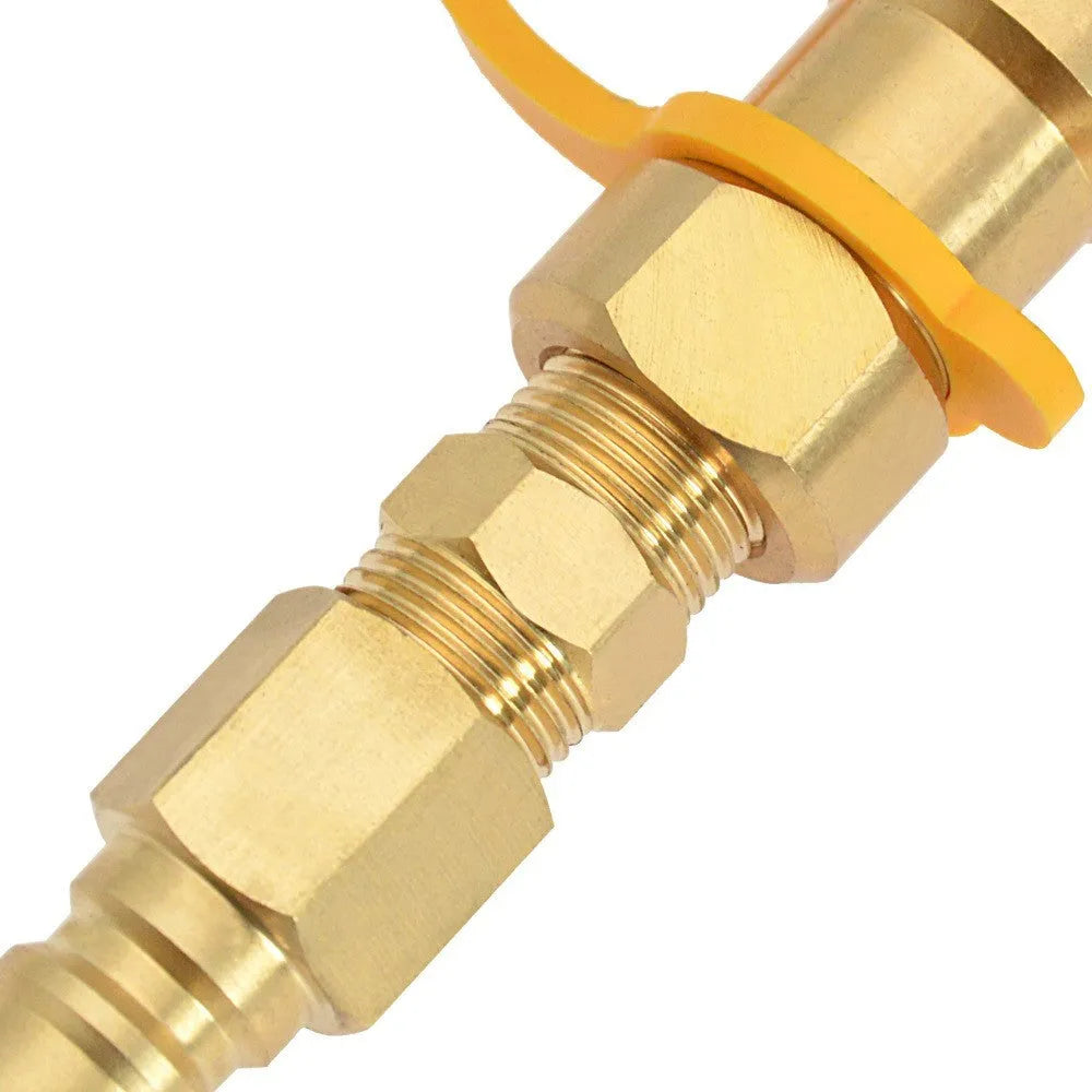 Brass gas propane conversion charging connector with 3/8 inch threads
