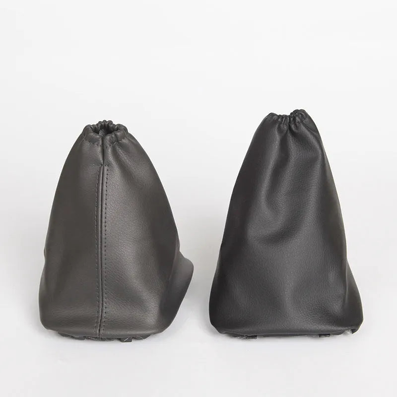 Black leather dust cover for Toyota Corolla gear shift lever, shown beside vehicle interior