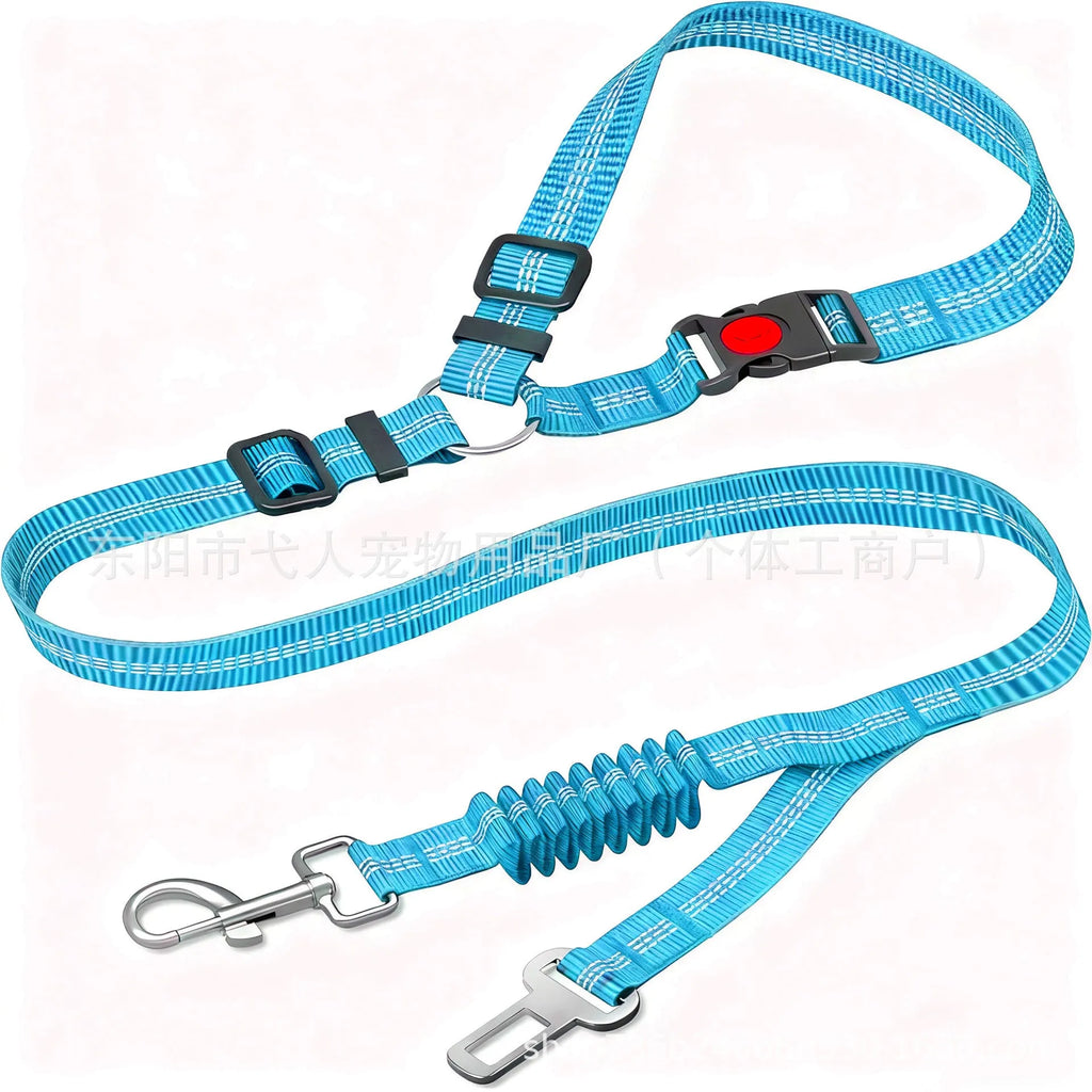Nylon Retractable Dog Leash with Car Seatbelt Anti-pull Rope