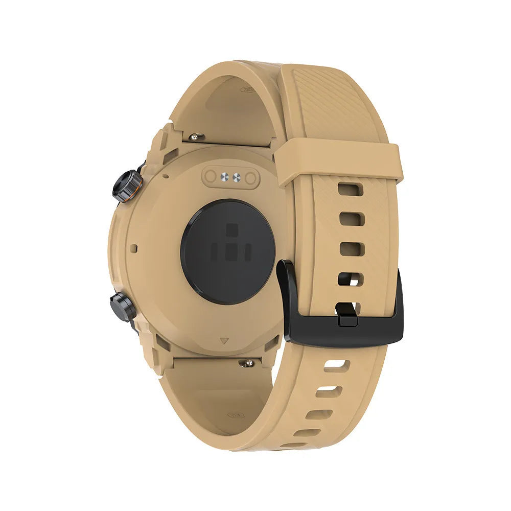 MG02 smart watch in black, khaki, or silver orange with TFT touchscreen and strap.
