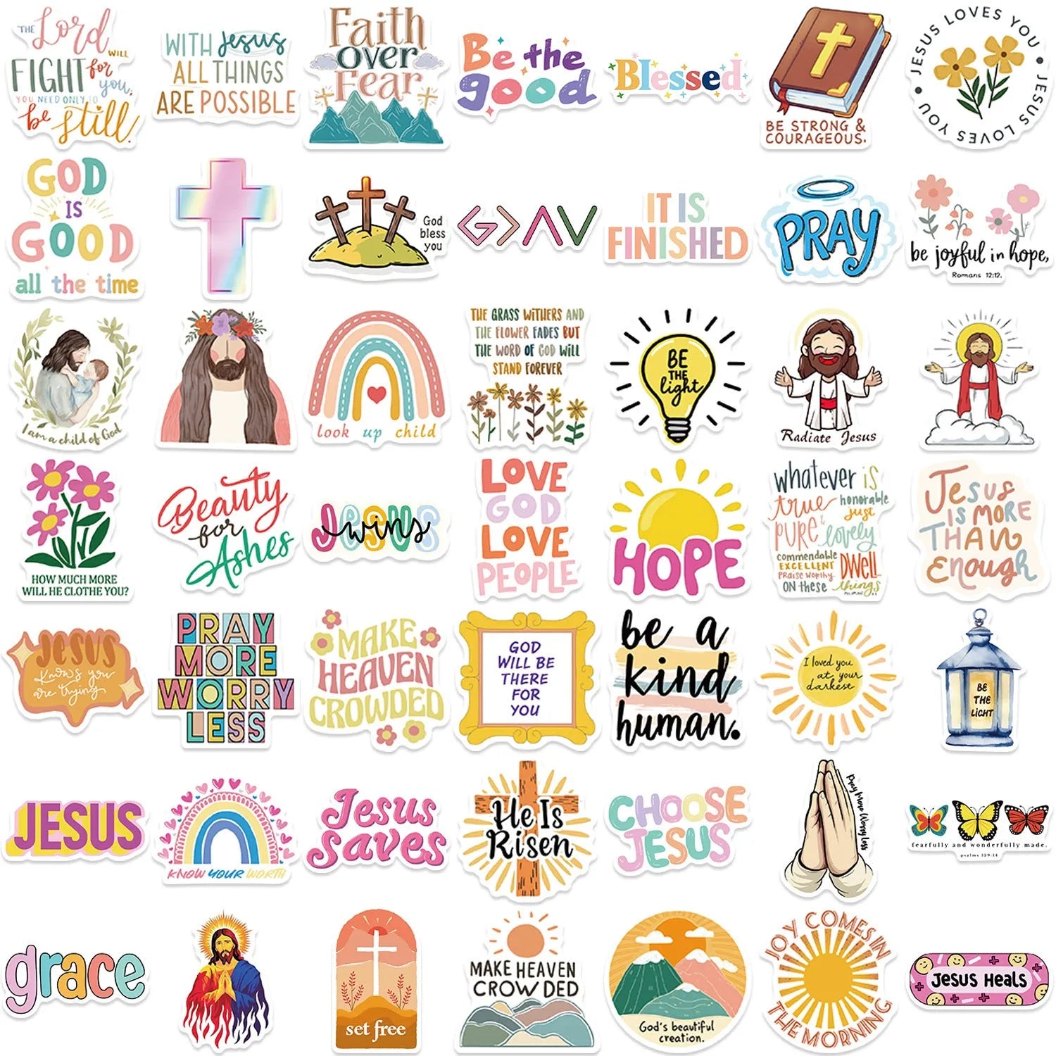 Set of 50 printed graffiti decorative stickers with random patterns for personalisation