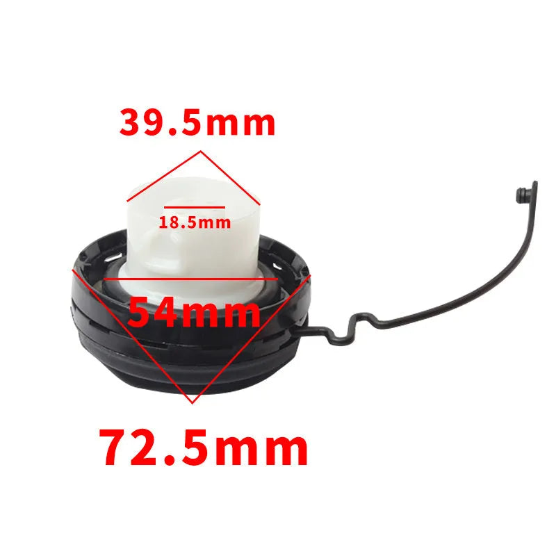 Black plastic snap-in fuel tank cap for Toyota vehicles