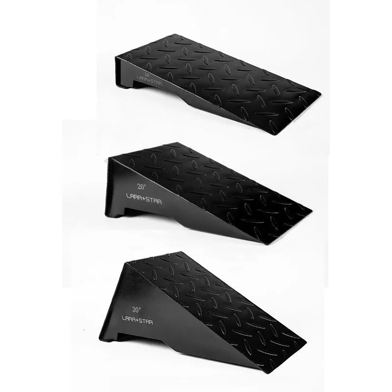 Black iron squat foot pad hard pull auxiliary force generator on gym floor