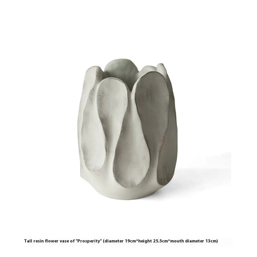 Irregular shaped art-style ceramic vase for flower arrangements in living room or desktop display