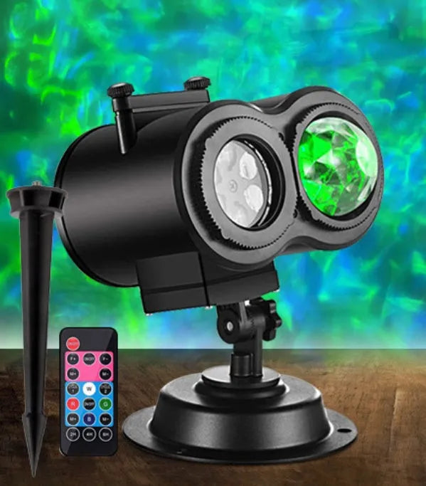 Outdoor IP65 rated animated watermark LED light with double tube design for gardens and patios