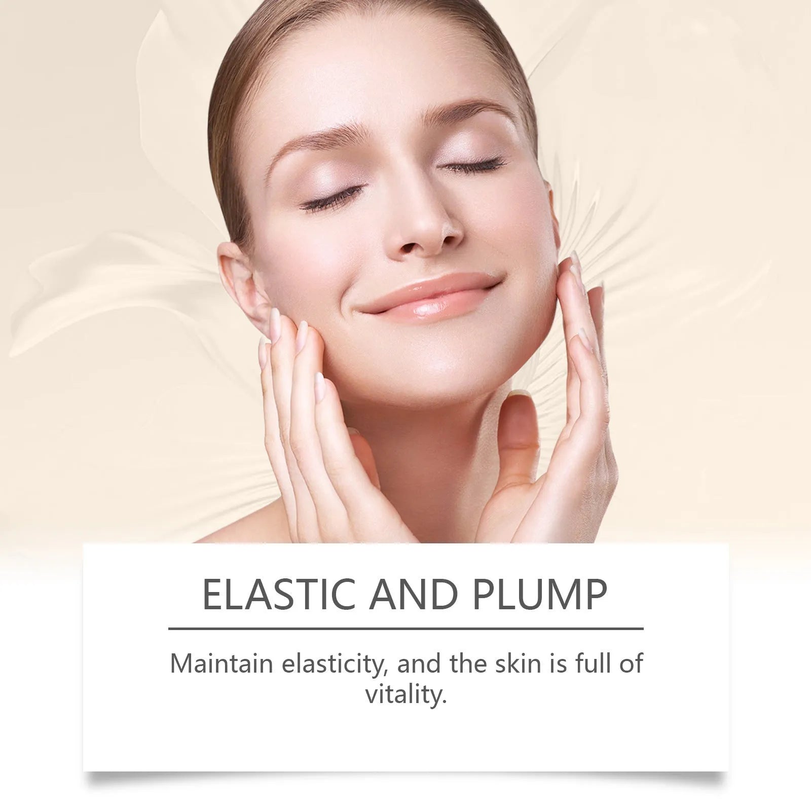 30ml collagen firming care solution bottle measuring 2.8x2.8x10.3cm with hyaluronic acid formula