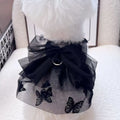 Black gauze princess tulle skirt for small dogs and cats with size options from XS to XL