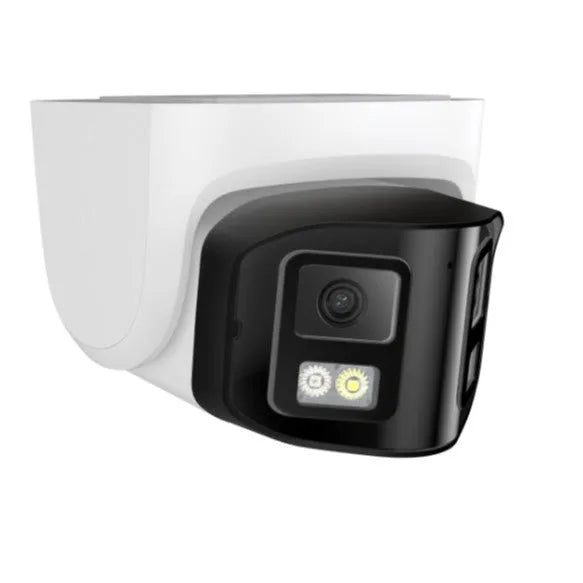 4MP dual-lens IP security camera with safety belt mounting system for outdoor CCTV surveillance